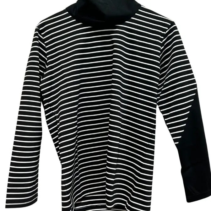 タートルネックシングルカットソー Whitestripe & Black