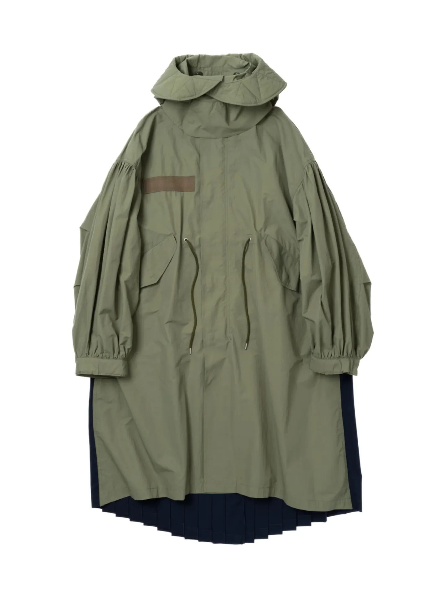 ドッキングプリーツモッズコート カーキ