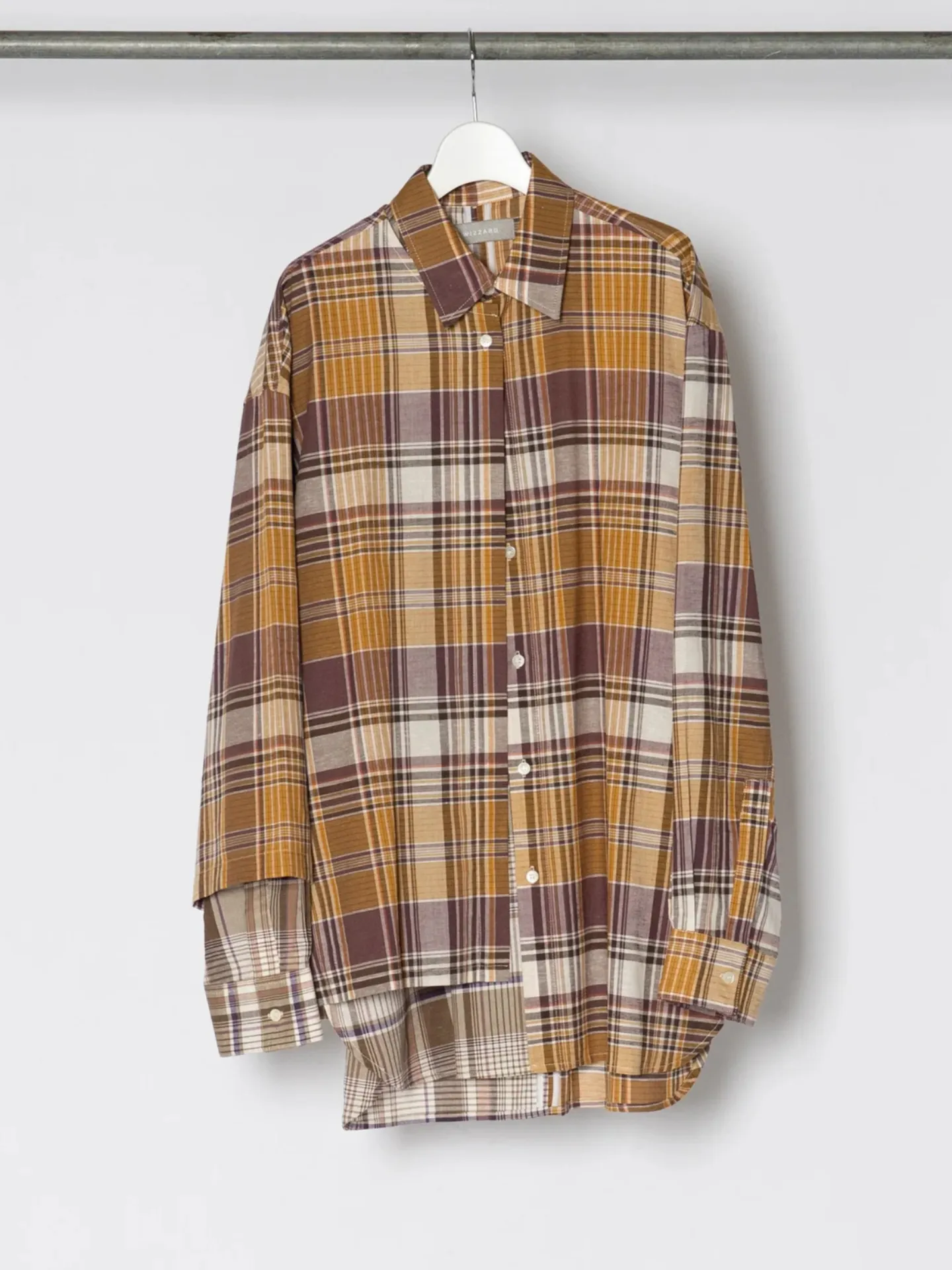 ドッキングフラップシャツ ベージュチェック