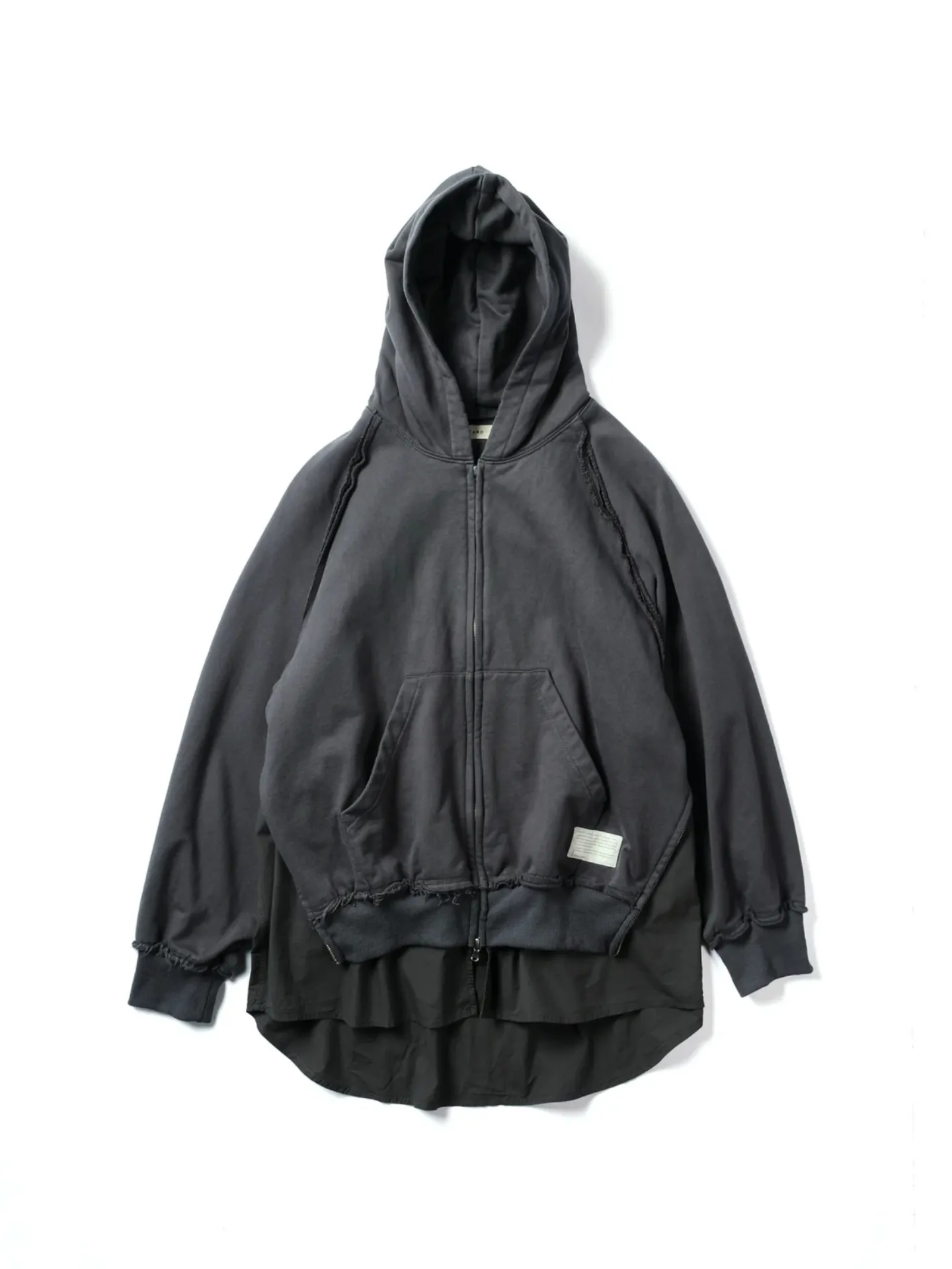 レイヤードジップフード グレー