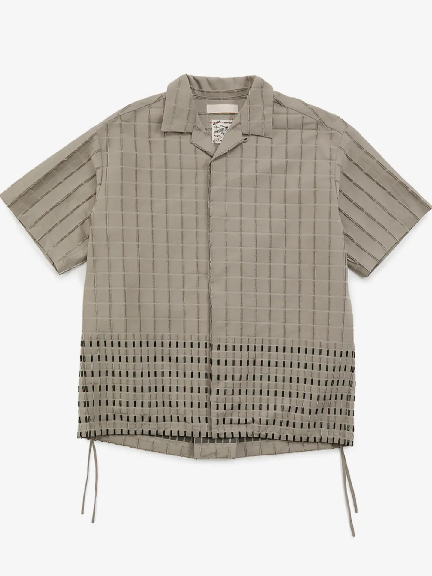 ブロックパターン シャツ ベージュ