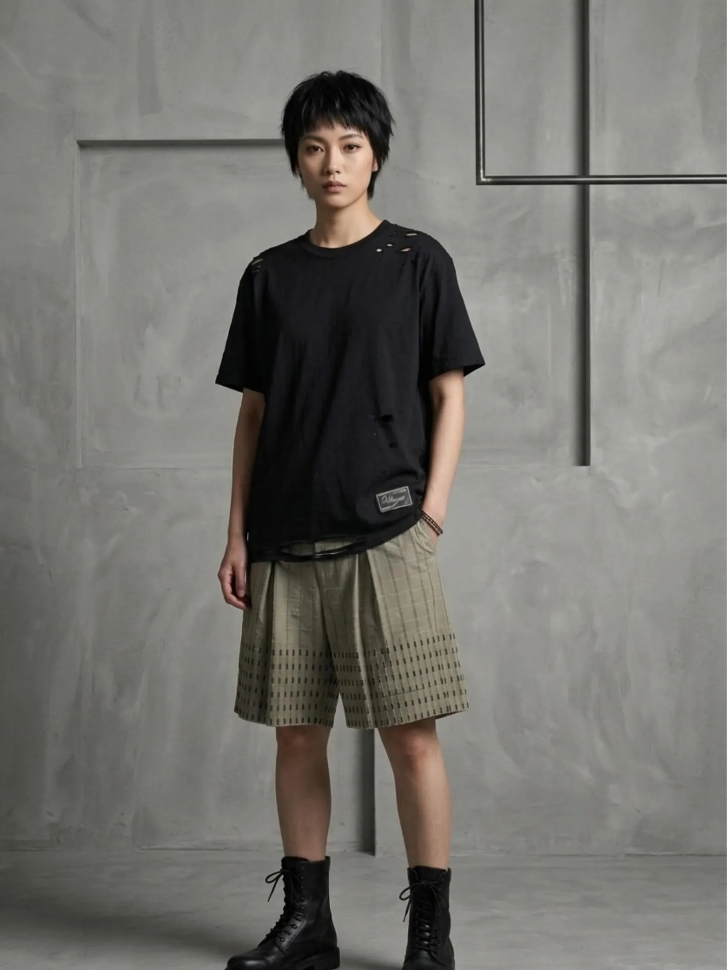 クラッシュTシャツ&ショートパンツ