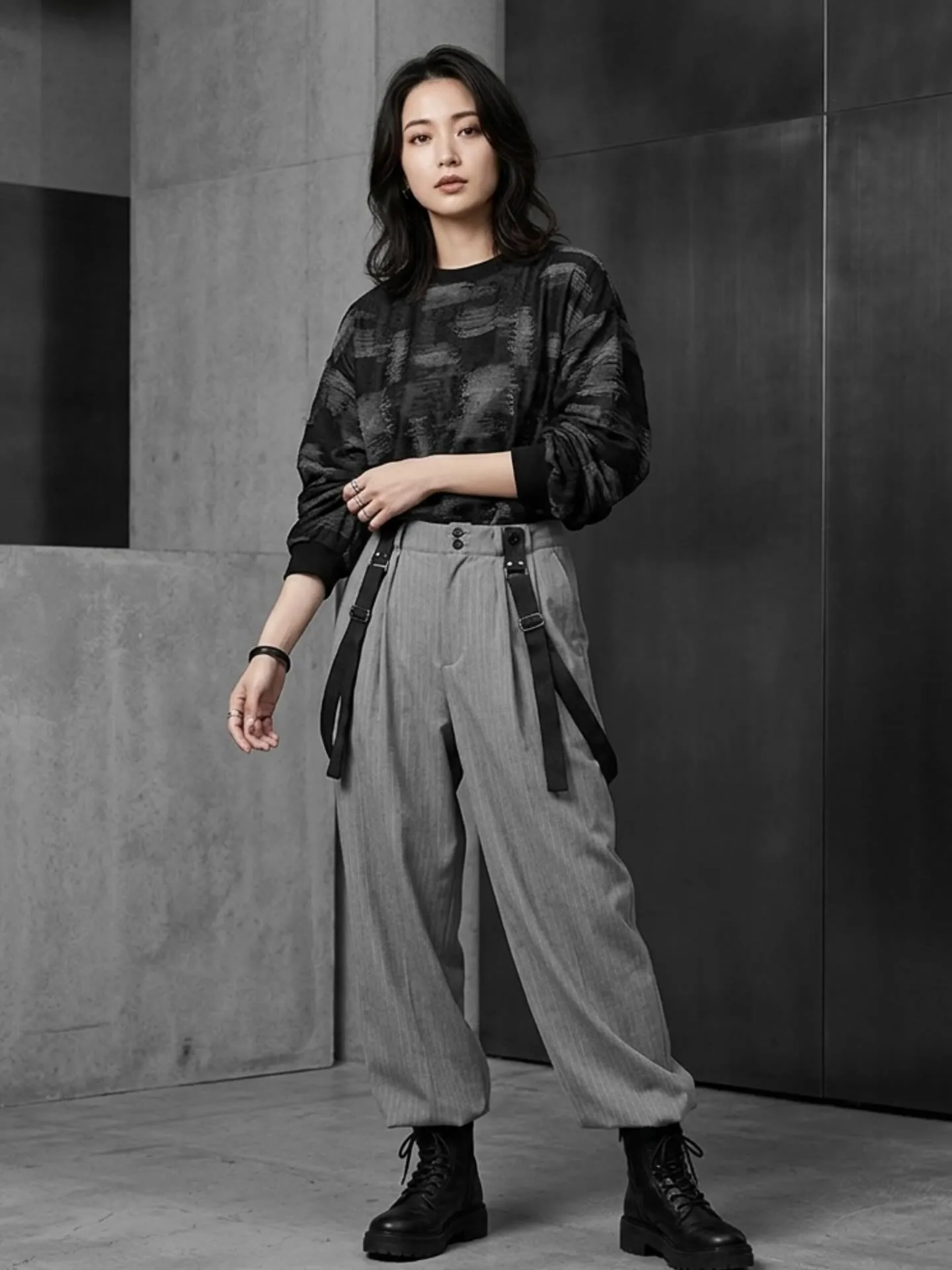 女性、男性関係なく着用出来るこのトップスとパンツ