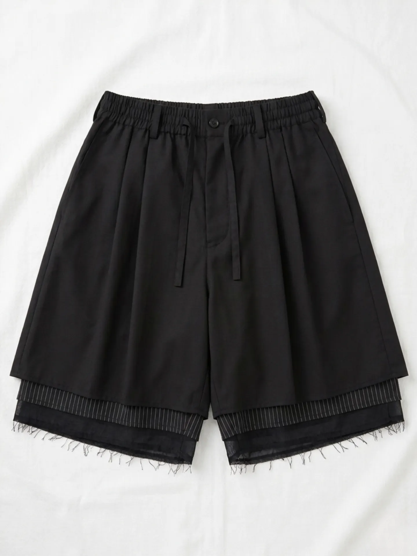 レイヤードハーフパンツ ブラック