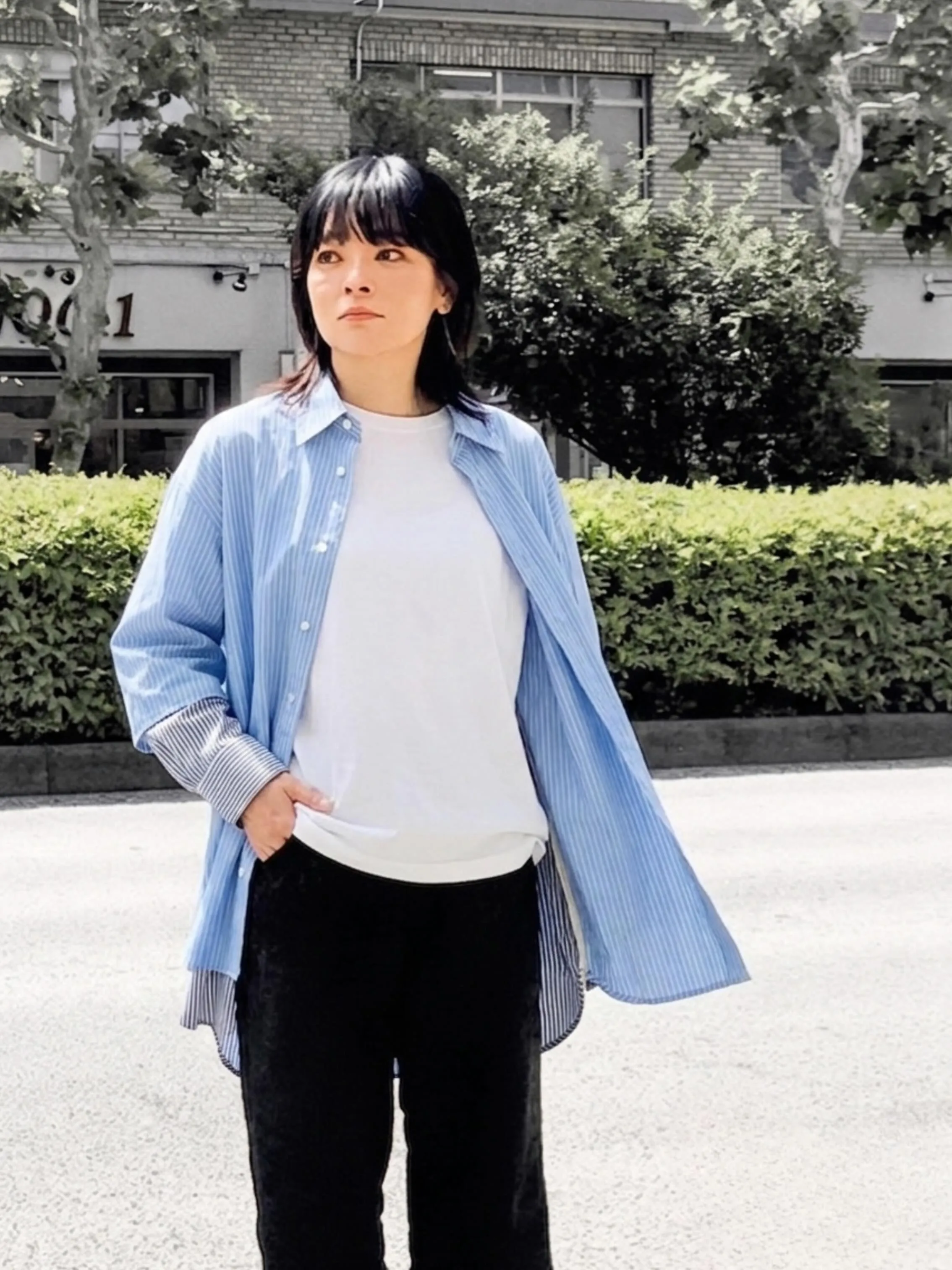 今日みたいなちょっとヒヤッとする日にも活躍する着回しが効くシ...